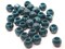 30 12mm Blue and Gray Swirl Large Hole Round Plastic Beads bE1